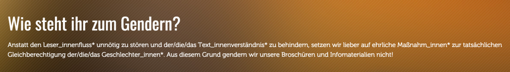 Aktionsgemeinschaft FAQ zum Thema "gendern"